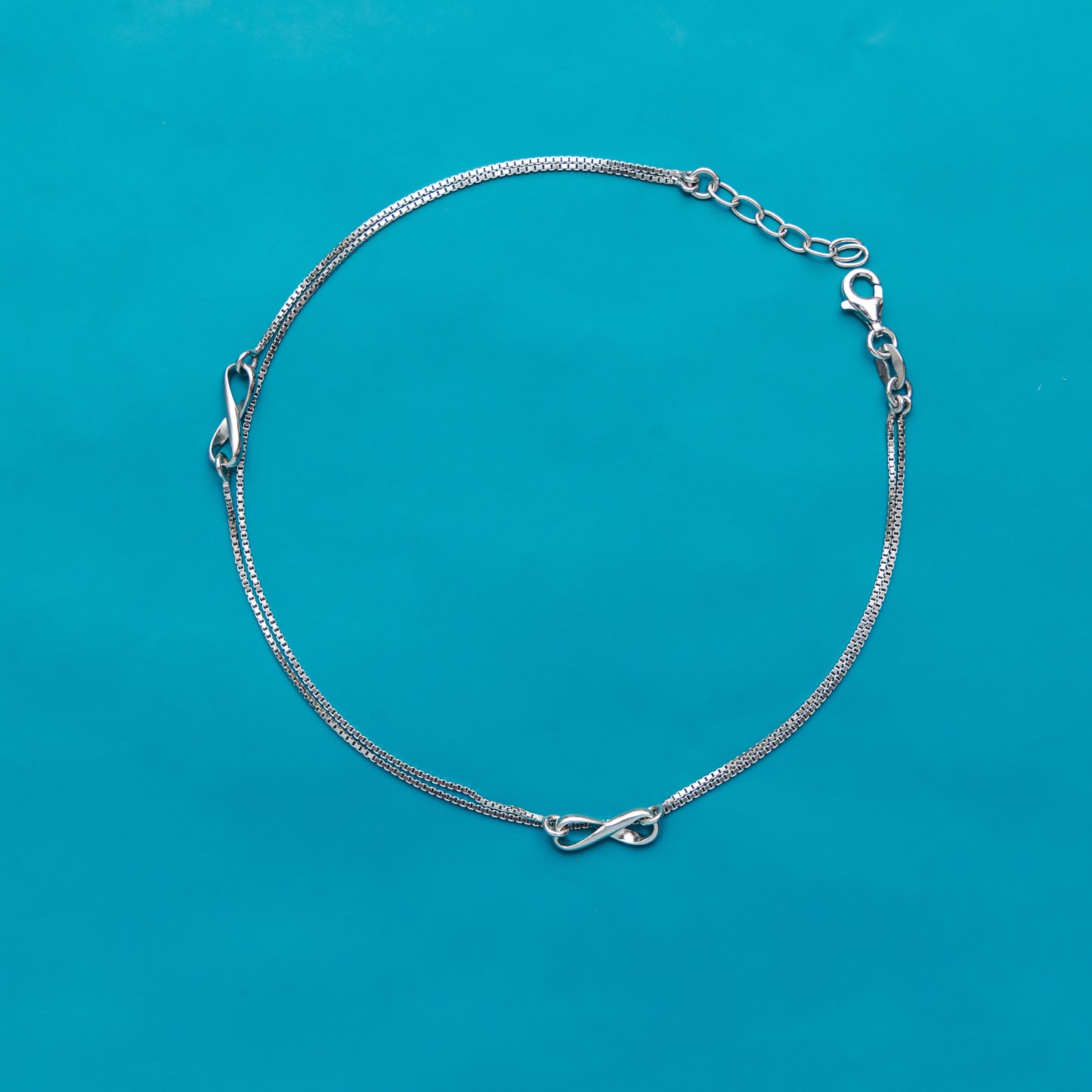 Infinity Charm 925 Sterling Silver Anklet