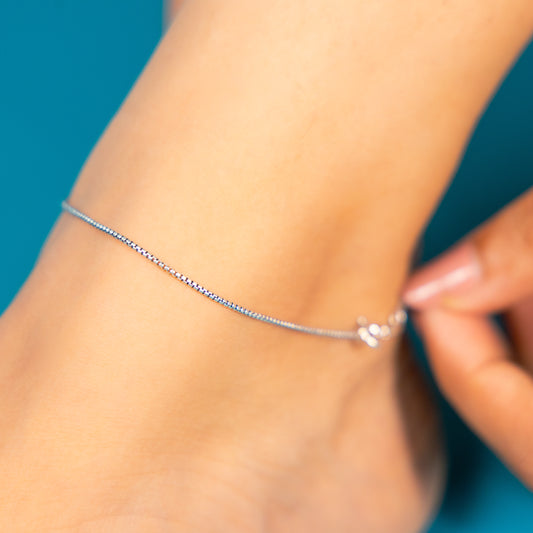 Silver Auric Elegant Anklet