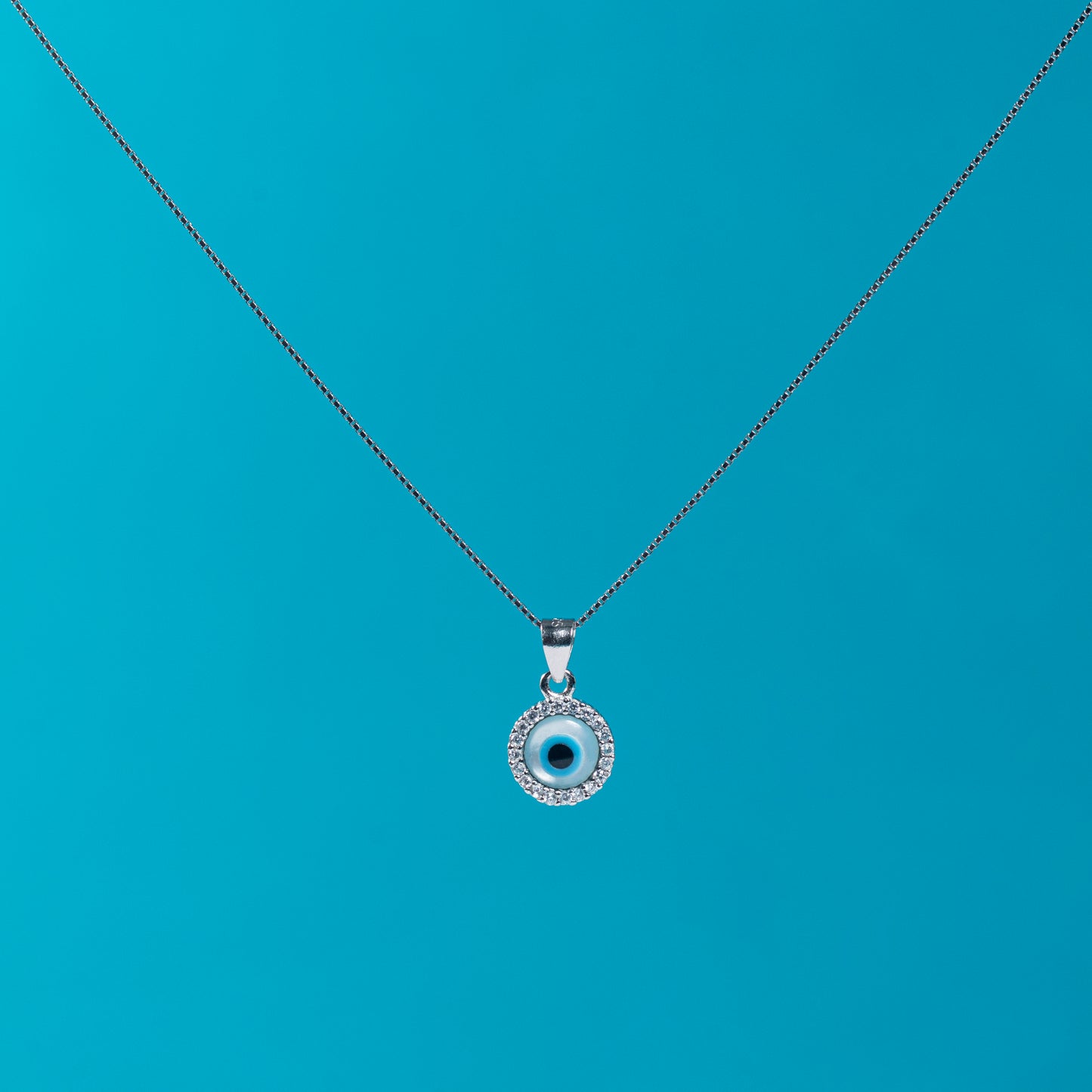 White Evil Eye Pendant