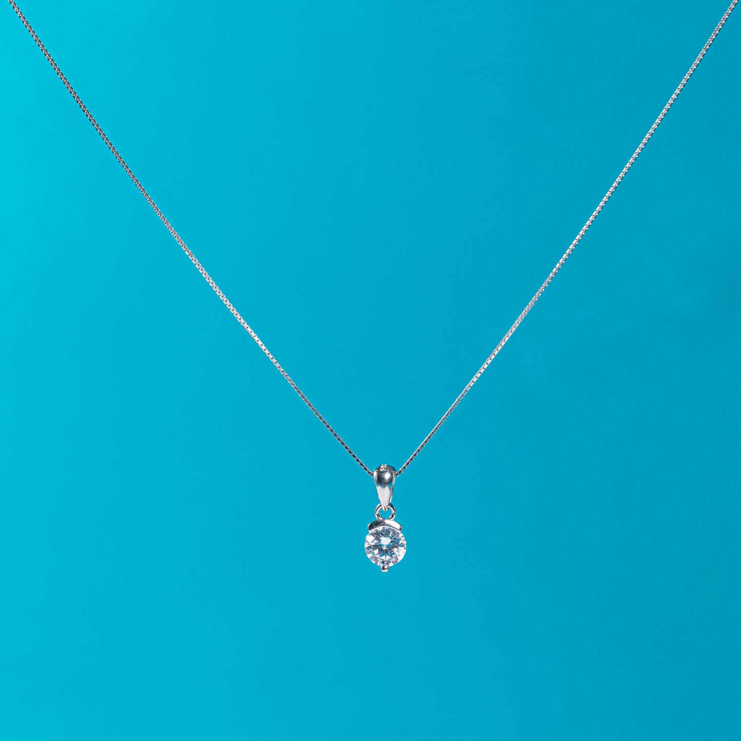 Solitaire Drop Pendant