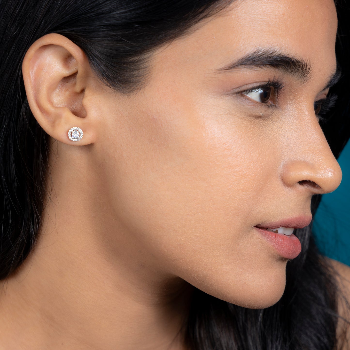 Dewdrop Shine Silver Stud Earrings