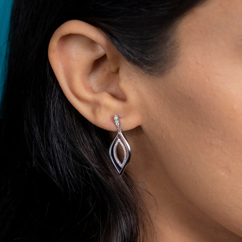 Silver Pure Drape Zircon Earrings