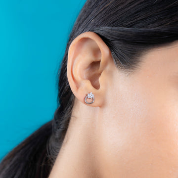 Timeless Silver Eternal Circle Stud Earrings perfect for women , girls and ladies 
