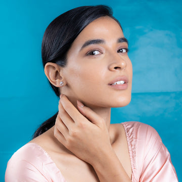 Elegant Silver Eternal Circle Stud Earrings