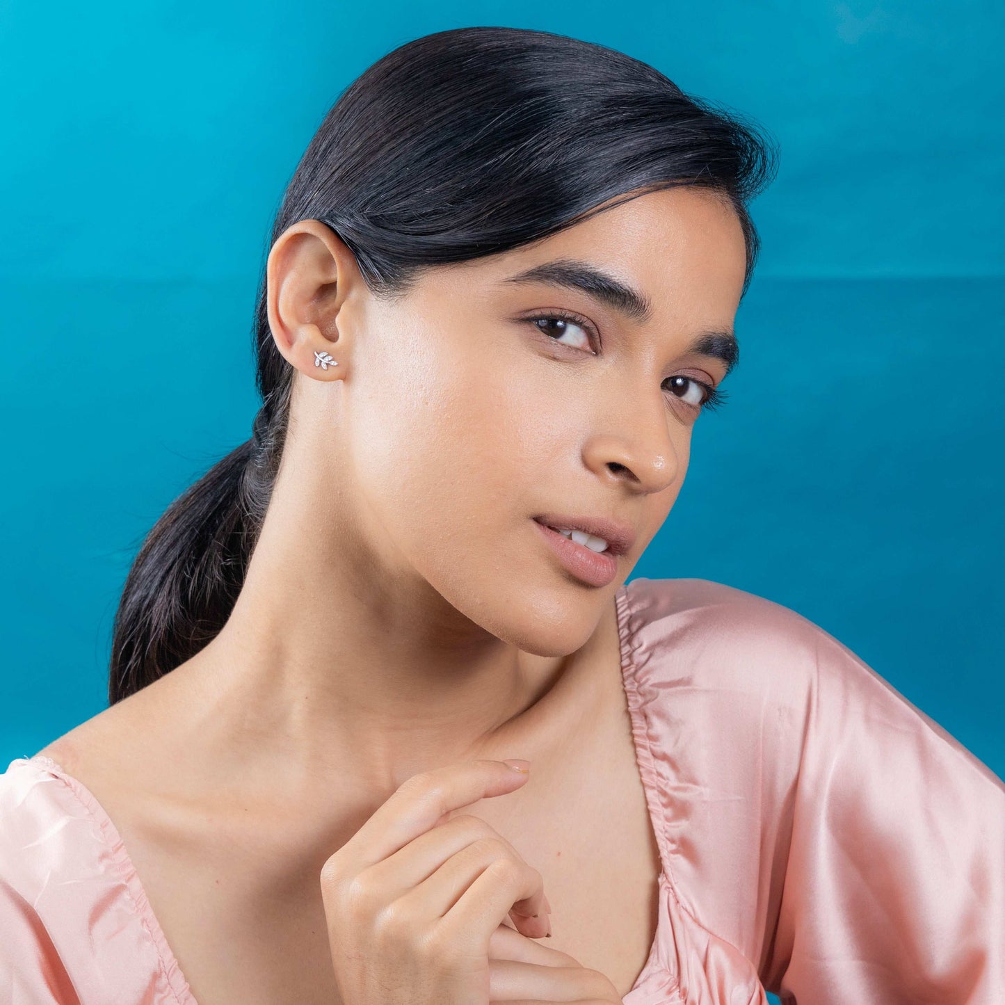 Stylish silver leaf-shaped earrings for casual wear