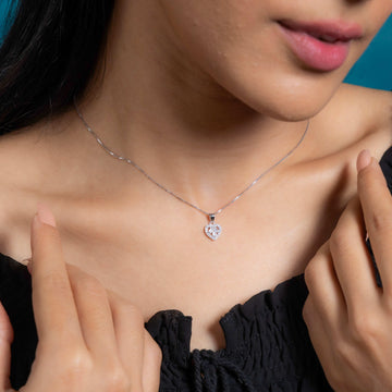 elegant silver blossom line necklace set