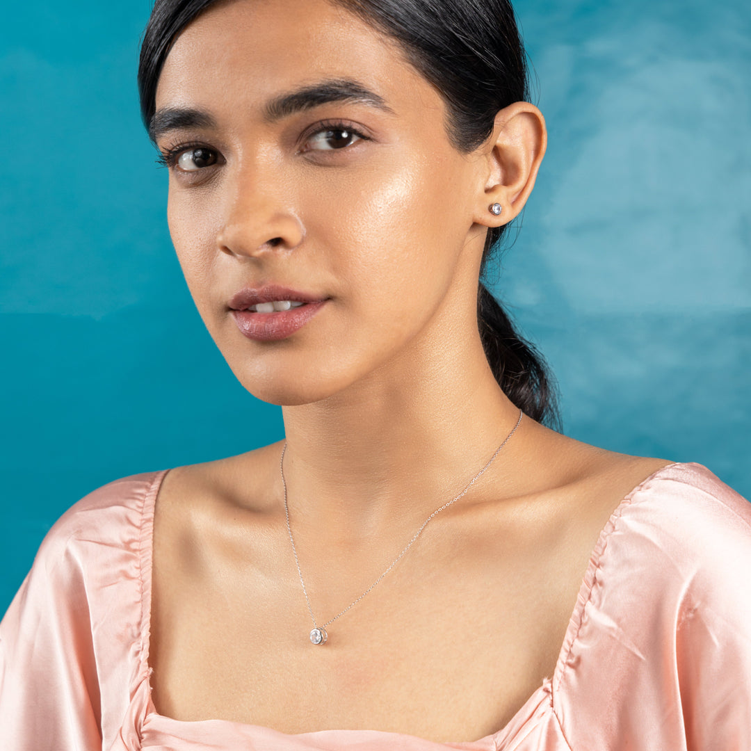 Charming Silver Ethereal Loop Necklace Set