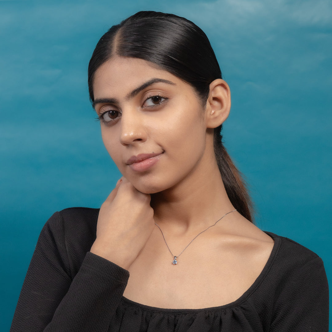 Elegant charm silver drop necklace design