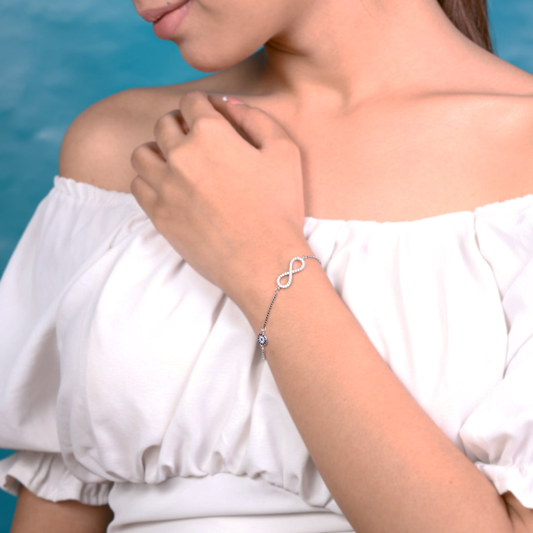 Radiant silver charm protection bracelet