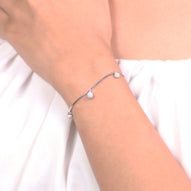 Dazzling Sphere Charm Silver Bracelet