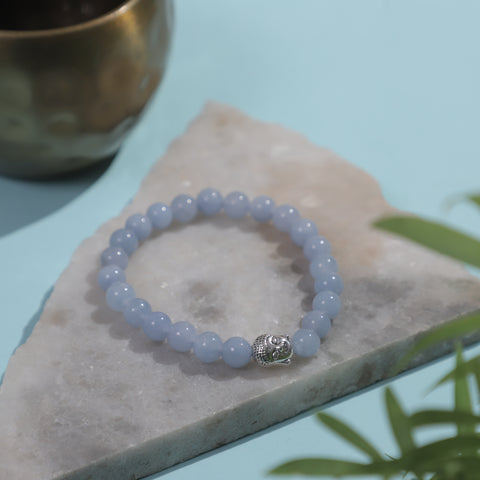 Aquamarine Stone Bracelet With Buddha