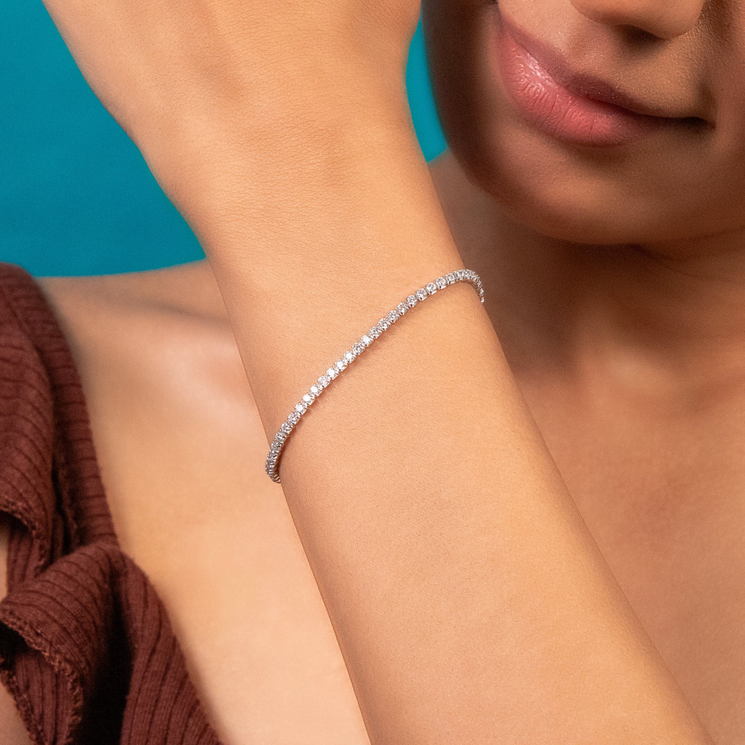 Radiant 925 Silver Tennis Bracelet with Cubic Zirconia
