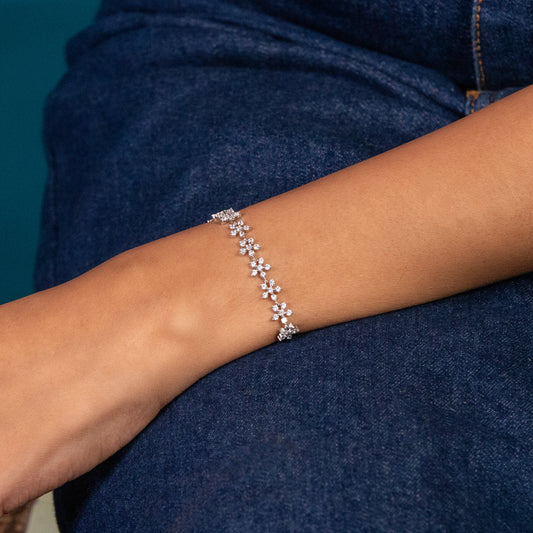 Petal Path Silver Bracelet