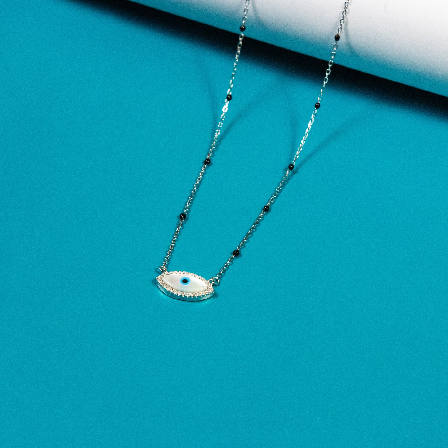 White Evil Eye Pendant