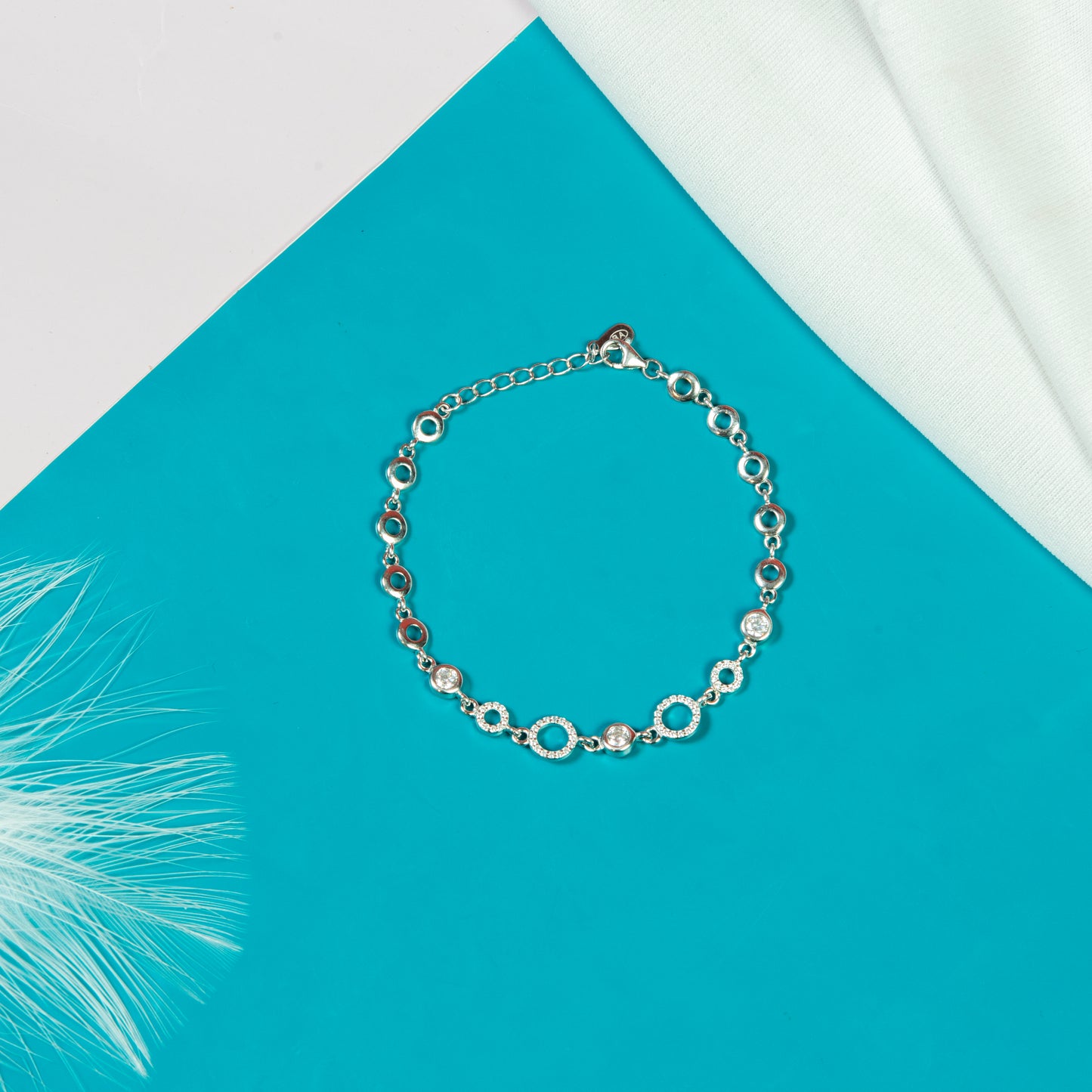 Radiant Circular Daily Wear Silver Bracelet