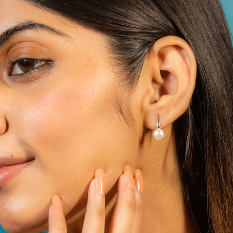 Classic Luxury Silver Pearl Raindrops Earrings