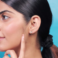 Silver Butterfly Hoop Earrings