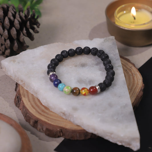 Lava 7 Chakra Stone Bracelet