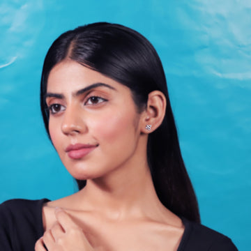 Graceful shimmer petite bow studs