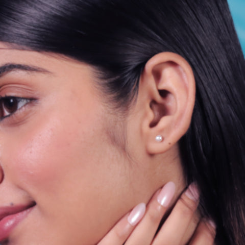 925 Sterling Silver Pearl Stud Earrings