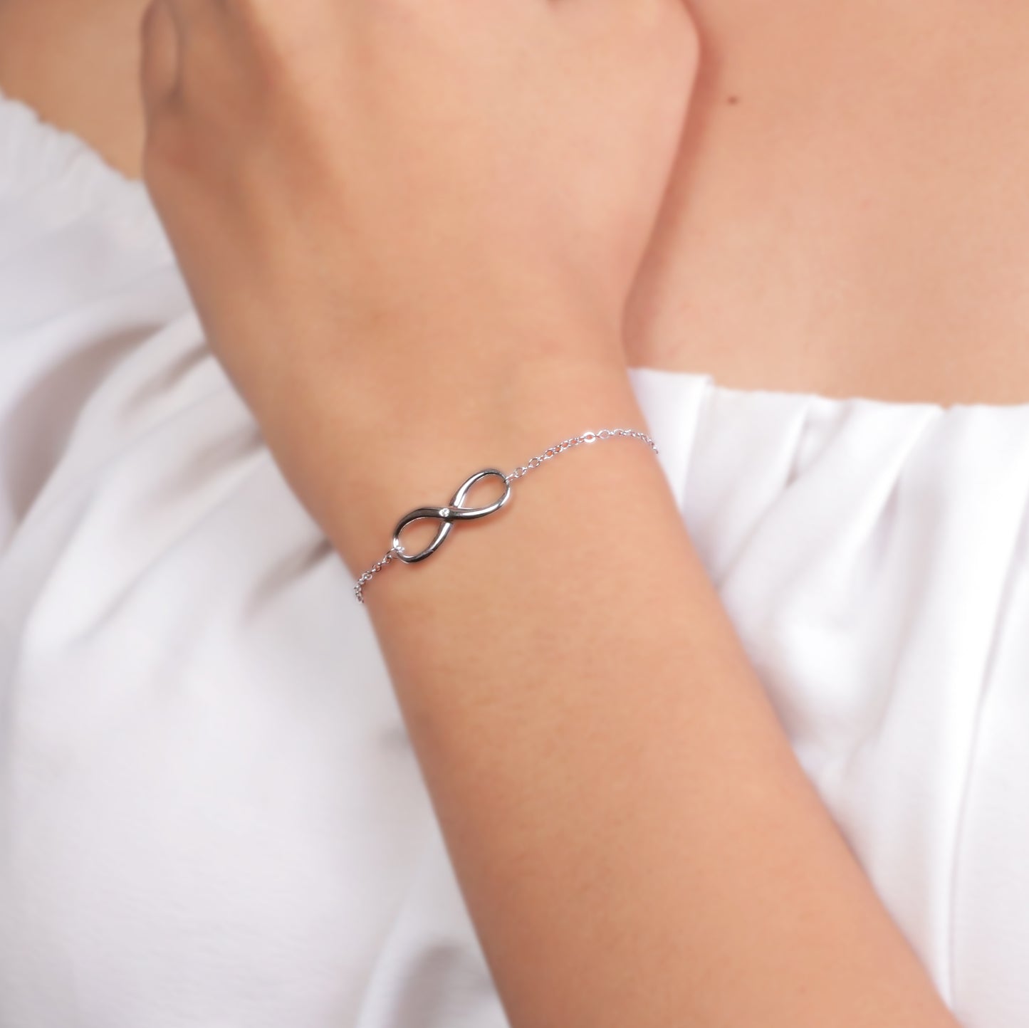 Elegant Infinity Symbolic Silver Bracelet