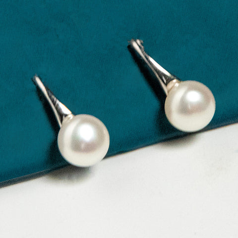Silver Pearl Raindrop Earrings