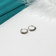 Silver Braided Oxidized hoop Earrings