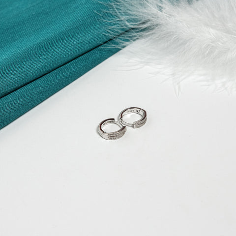 Silver Classic Dual Radiant Hoop Earrings