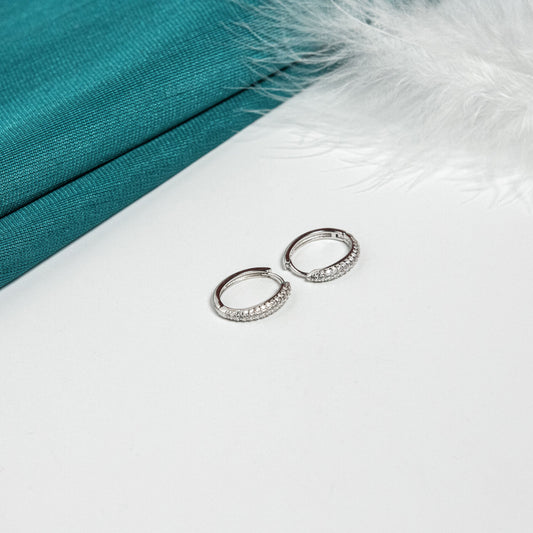 Elegant Silver Radiant Hoops