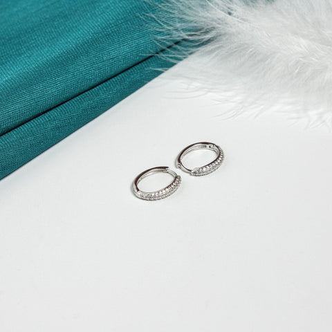 Silver Radiant Hoop Earrings