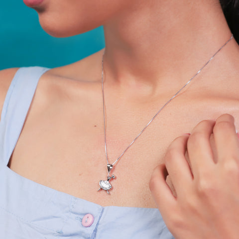 Oxidised Silver White Rhythm Necklace