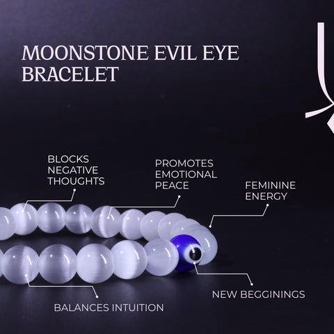 Moonstone Evil Eye Bracelet