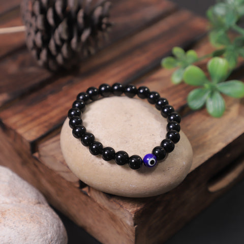 Black Obsidian With Evil Eye Stone Bracelet