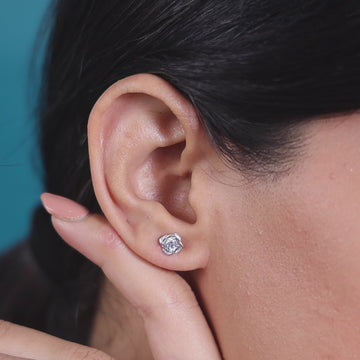 Silver Bold Aura Circles Stud Earrings