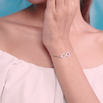 Evil eye and Infinity dual style silver Bracelet